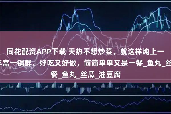 同花配资APP下载 天热不想炒菜，就这样炖上一锅！食材丰富一锅鲜、好吃又好做，简简单单又是一餐_鱼丸_丝瓜_油豆腐