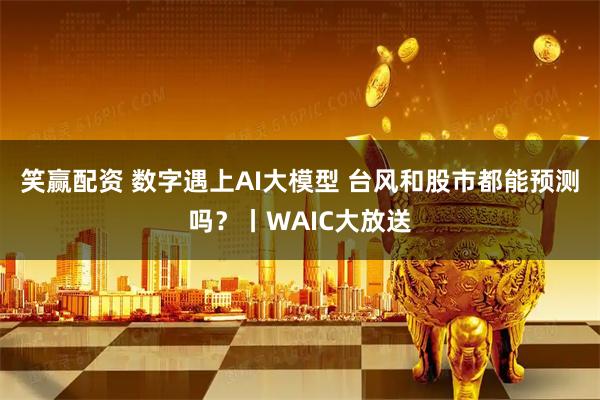笑赢配资 数字遇上AI大模型 台风和股市都能预测吗？丨WAIC大放送